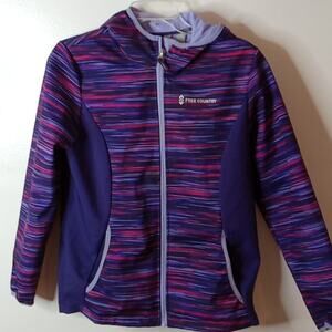 Free Country girls purple striped Softshell jacket. XXL(14/16). Comfy and Cozy.